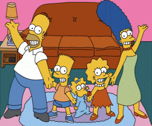 yapboz Springfield bölgesindeki evinde Simpson ailesi